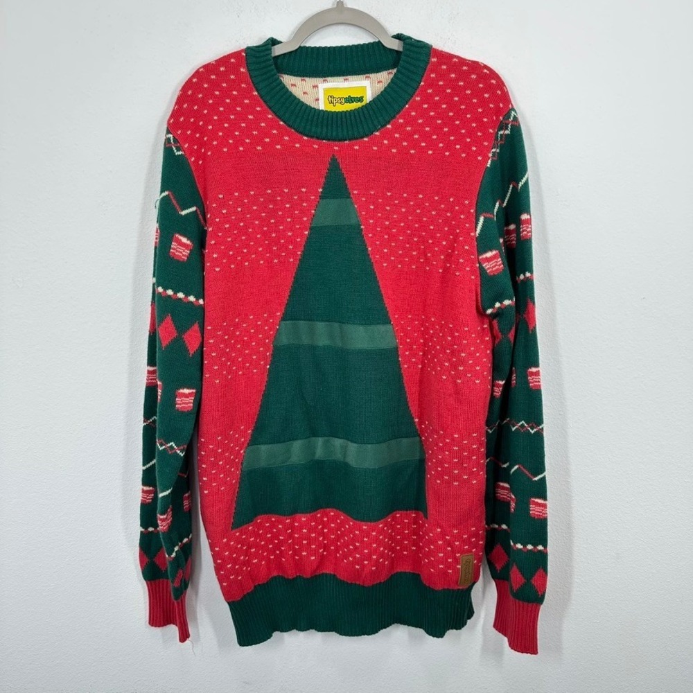 Tipsy Elves Christmas Tree Ugly Sweater Mens XXL Red Green Acrylic Holiday - Picture 2 of 9